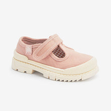 Load image into Gallery viewer, Pink Canvas T-Bar Shoes (Younger Girls)
