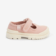 Load image into Gallery viewer, Pink Canvas T-Bar Shoes (Younger Girls)