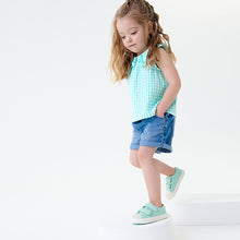 Load image into Gallery viewer, Mint Green Gingham Cotton Collar Blouse (3mths-6yrs)