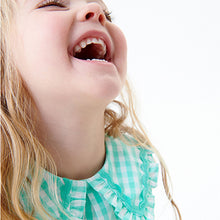 Load image into Gallery viewer, Mint Green Gingham Cotton Collar Blouse (3mths-6yrs)