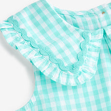 Load image into Gallery viewer, Mint Green Gingham Cotton Collar Blouse (3mths-6yrs)
