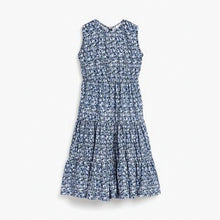 Load image into Gallery viewer, Blue Floral Tiered Maxi Dress (3-12yrs)