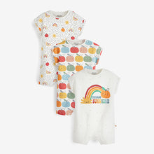 Load image into Gallery viewer, Bright Appel Print 3 Pack Baby Rompers (0mths-18mths)