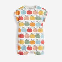 Load image into Gallery viewer, Bright Appel Print 3 Pack Baby Rompers (0mths-18mths)