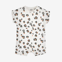 Load image into Gallery viewer, Black/White Print 3 Pack Baby Rompers (0mths-18mths)