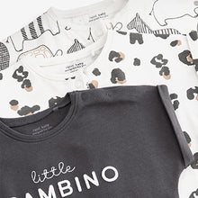 Load image into Gallery viewer, Black/White Print 3 Pack Baby Rompers (0mths-18mths)