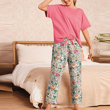 Load image into Gallery viewer, Pink Floral Morris & Co. At Next Cotton Jersey Pyjamas
