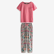 Load image into Gallery viewer, Pink Floral Morris & Co. At Next Cotton Jersey Pyjamas