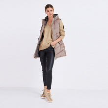 Load image into Gallery viewer, Mink Brown Quilted Hooded Gilet