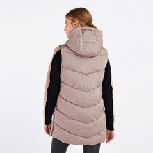 Load image into Gallery viewer, Mink Brown Quilted Hooded Gilet