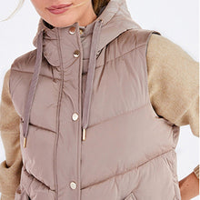 Load image into Gallery viewer, Mink Brown Quilted Hooded Gilet