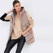 Load image into Gallery viewer, Mink Brown Quilted Hooded Gilet