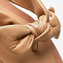 Load image into Gallery viewer, Tan Brown Forever Comfort® Leather Bow Toe Post Sandals