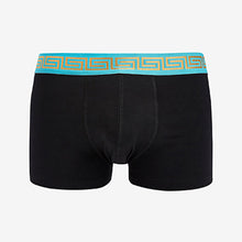 Load image into Gallery viewer, Black Gold Pattern Waistband Hipster Boxers 4 Pack