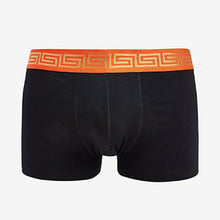 Load image into Gallery viewer, Black Gold Pattern Waistband Hipster Boxers 4 Pack