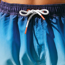 Load image into Gallery viewer, Navy Blue Ombre Printed Swim Shorts