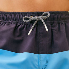Load image into Gallery viewer, Navy Blue/Red Colourblock Swim Shorts