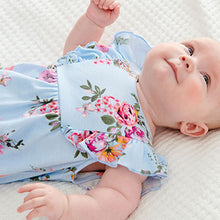 Load image into Gallery viewer, Pink/Blue/White Floral 3 Pack Rompers (0-18mths)