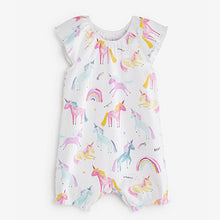 Load image into Gallery viewer, Pastel Pink Unicorn Baby 4 Pack Rompers (0mths-18mths)