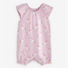 Load image into Gallery viewer, Pastel Pink Unicorn Baby 4 Pack Rompers (0mths-18mths)