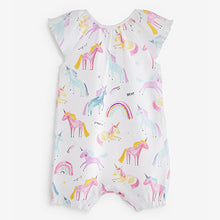 Load image into Gallery viewer, Pastel Pink Unicorn Baby 4 Pack Rompers (0mths-18mths)