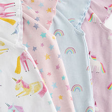 Load image into Gallery viewer, Pastel Pink Unicorn Baby 4 Pack Rompers (0mths-18mths)