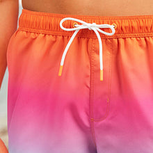 Load image into Gallery viewer, Orange/Pink Ombre Printed Swim Shorts