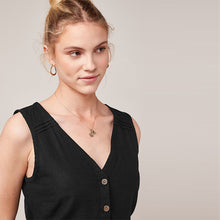 Load image into Gallery viewer, Black Linen Blend Sleeveless Top