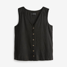 Load image into Gallery viewer, Black Linen Blend Sleeveless Top