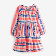 Load image into Gallery viewer, Pink/Blue Kaftan Mini Summer Dress