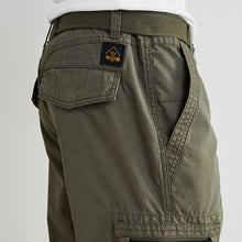 Load image into Gallery viewer, Khaki Green Belted Cargo Shorts
