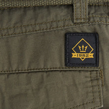 Load image into Gallery viewer, Khaki Green Belted Cargo Shorts