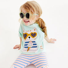 Load image into Gallery viewer, Mint Green Cat Appliqué T-Shirt (3mths-6yrs)