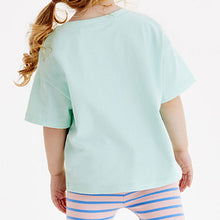 Load image into Gallery viewer, Mint Green Cat Appliqué T-Shirt (3mths-6yrs)