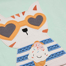 Load image into Gallery viewer, Mint Green Cat Appliqué T-Shirt (3mths-6yrs)