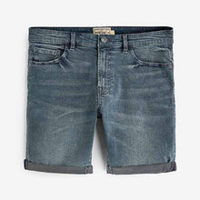 Load image into Gallery viewer, Smokey Blue Skinny Fit Denim Shorts