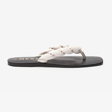 Load image into Gallery viewer, Cream Toe Post Twist Sandals