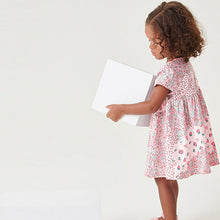 Load image into Gallery viewer, Pink Mixed Floral Short Sleeve Jersey Dress (3mths-6yrs)