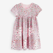Load image into Gallery viewer, Pink Mixed Floral Short Sleeve Jersey Dress (3mths-6yrs)