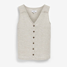 Load image into Gallery viewer, Neutral Linen Blend Sleeveless Top