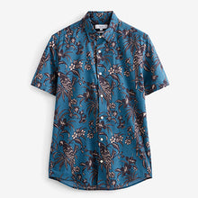 Load image into Gallery viewer, Blue/Black Printed Short Sleeve Shirt