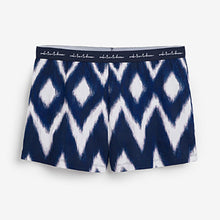 Load image into Gallery viewer, Navy Blue Ikat Cotton Vest Pyjama Short Set