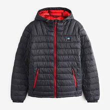 Load image into Gallery viewer, Navy Blue/Red Shower Resistant Lightweight Quilted Jacket