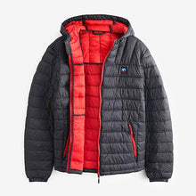 Load image into Gallery viewer, Navy Blue/Red Shower Resistant Lightweight Quilted Jacket