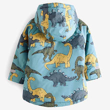 Load image into Gallery viewer, Light Blue Dinosaur Waterproof Jacket (3mths-5yrs)