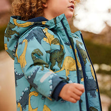 Load image into Gallery viewer, Light Blue Dinosaur Waterproof Jacket (3mths-5yrs)