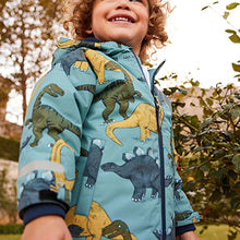 Load image into Gallery viewer, Light Blue Dinosaur Waterproof Jacket (3mths-5yrs)