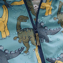 Load image into Gallery viewer, Light Blue Dinosaur Waterproof Jacket (3mths-5yrs)
