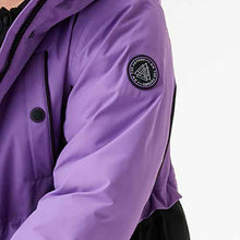 Load image into Gallery viewer, Purple ColourblockWaterproof Longline Coat (3-12yrs)