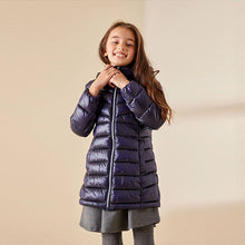 Load image into Gallery viewer, Navy Blue Shower Resistant Padded Coat (3-12yrs)
